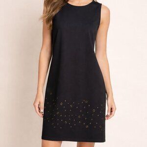 NWT Worthington Sleeveless Black Dress with gold hardware detailing size large